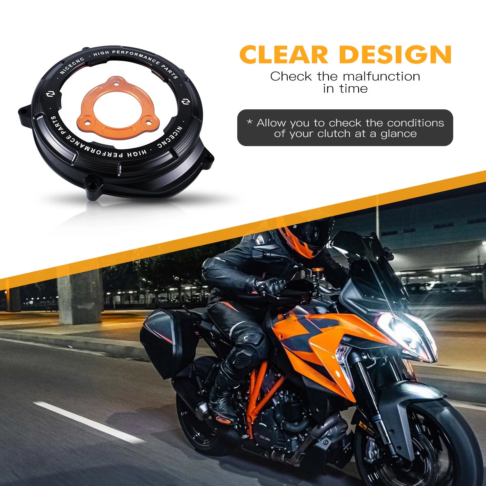 CNC Engine Clutch Cover Protector & Pressure Plate for KTM 1290 Super Duke R/GT (2014)