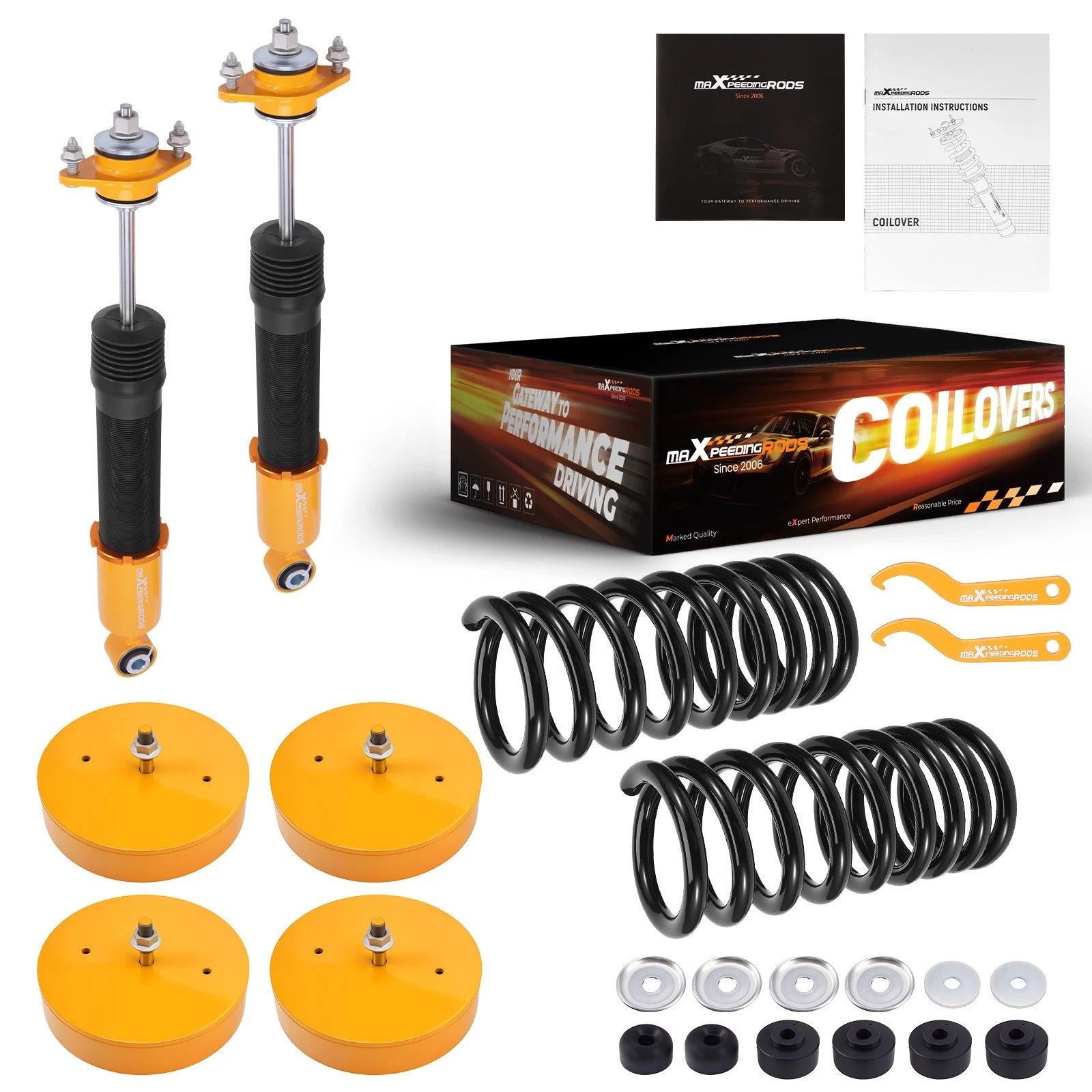 Set of 2 Rear Air to Coil Suspension Shock Absorbers for Lincoln Mark VIII (1993–1998)
