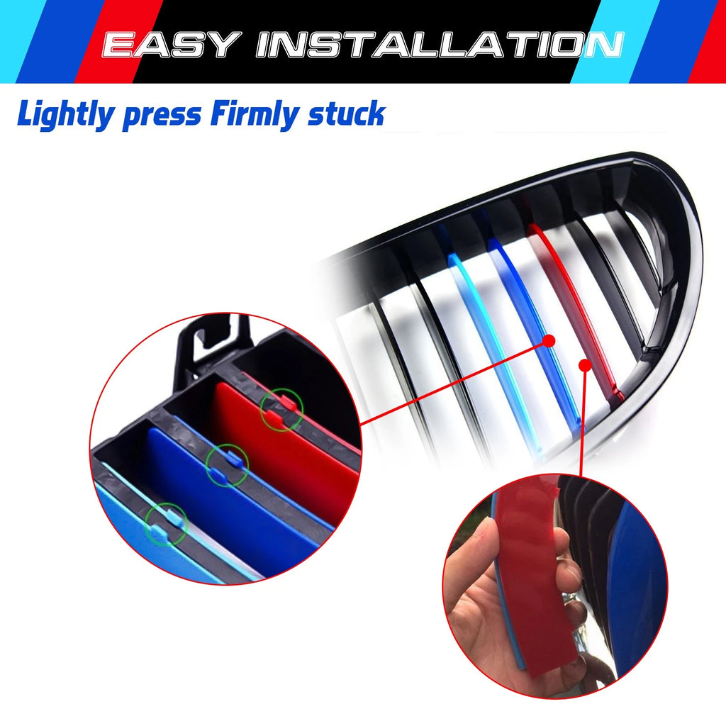 Tri-Color Grille Insert Trim for BMW E60 5 Series (2004-2010)