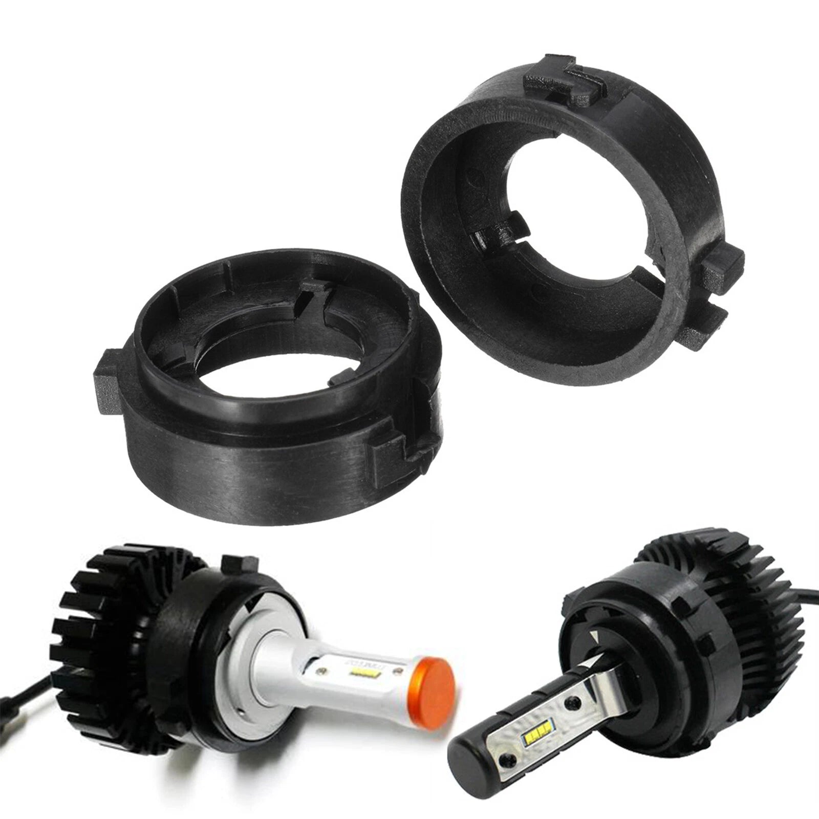 H7 LED Headlight Bulb Adapters Retainers for Mercedes Sprinter Metris (2019–2024)