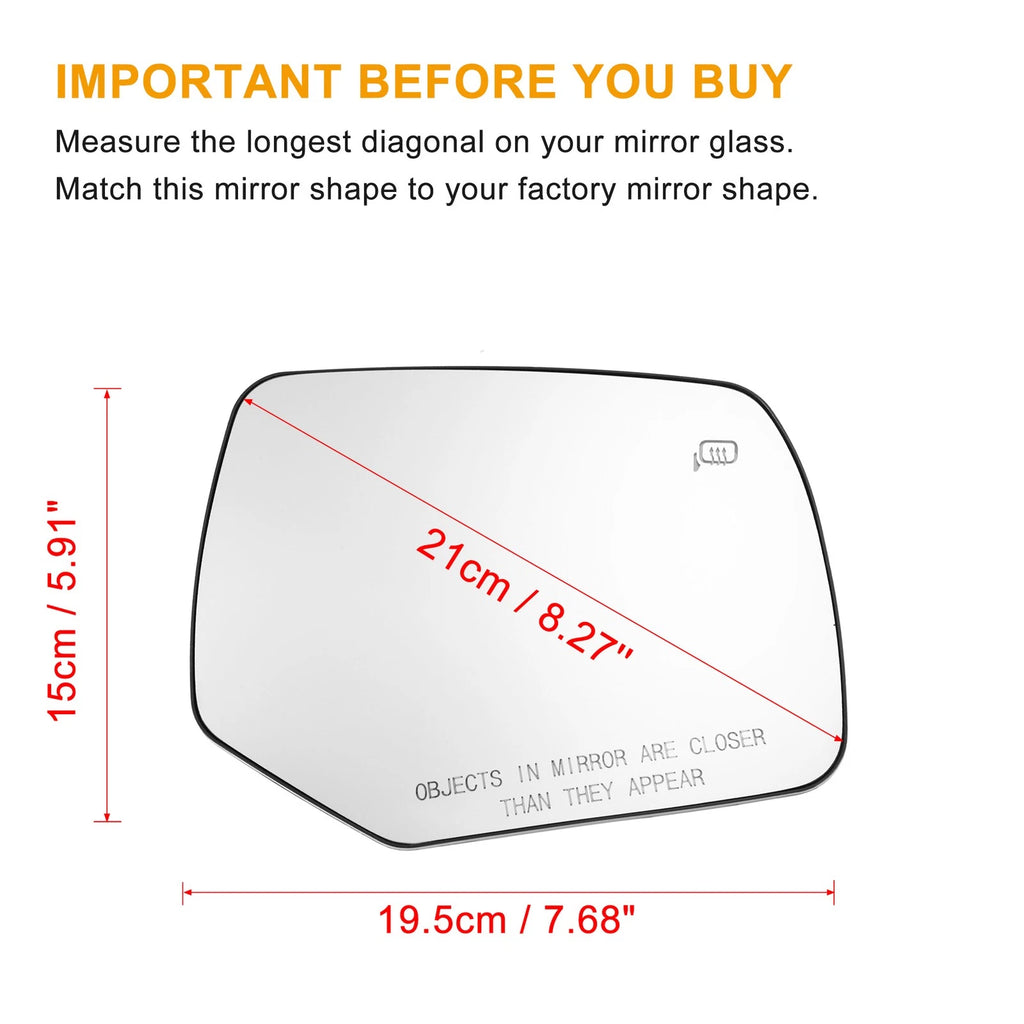 Heated Right Side Rearview Mirror Glass for Ford Escape (2008–2012)