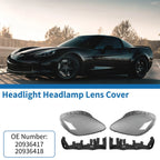 Set of 2 Headlight Lens Covers for Chevy Corvette C6 (2005–2013) Smoked