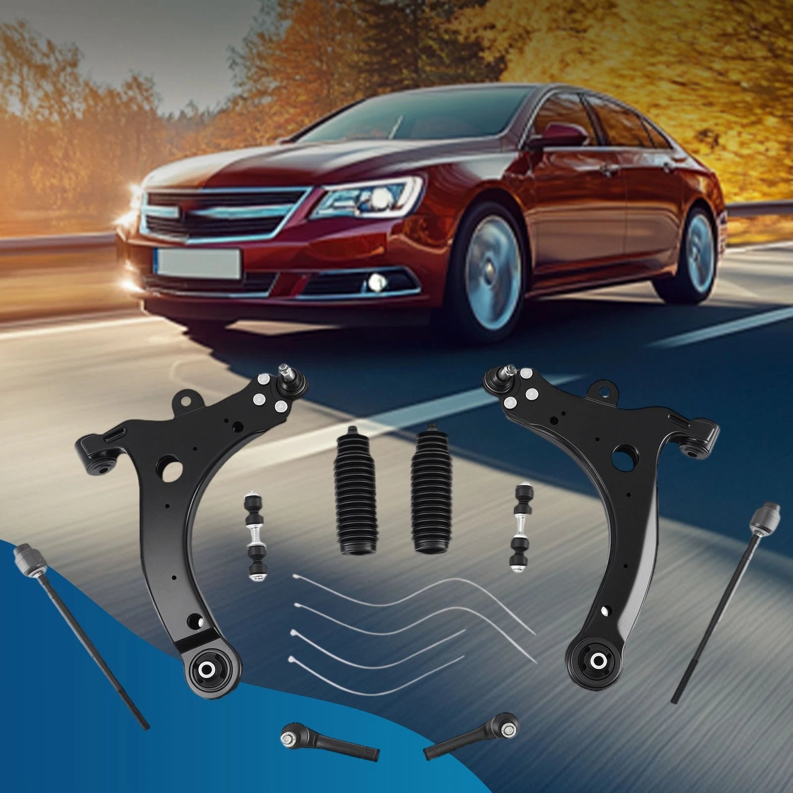 10x Front Lower Control Arms Sway Bar Kit for Chevy Impala Monte Carlo (2004–2005)
