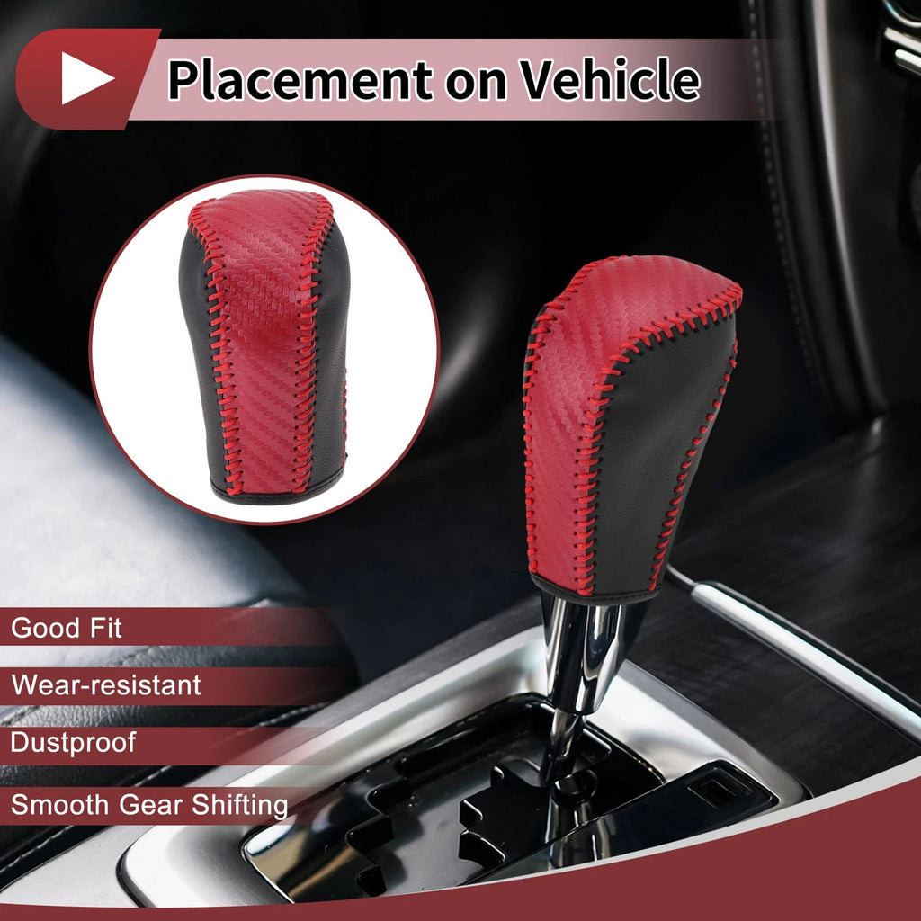 Gear Shift Knob Cover for Honda Inspire (1Pc, Red Faux Leather)