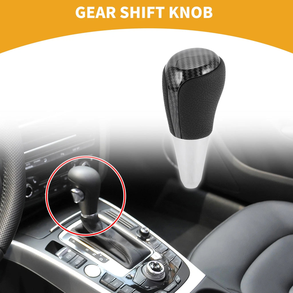Automatic Gear Shifter Knob for Toyota Prius C (2012–2017) Black Plastic Faux Leather