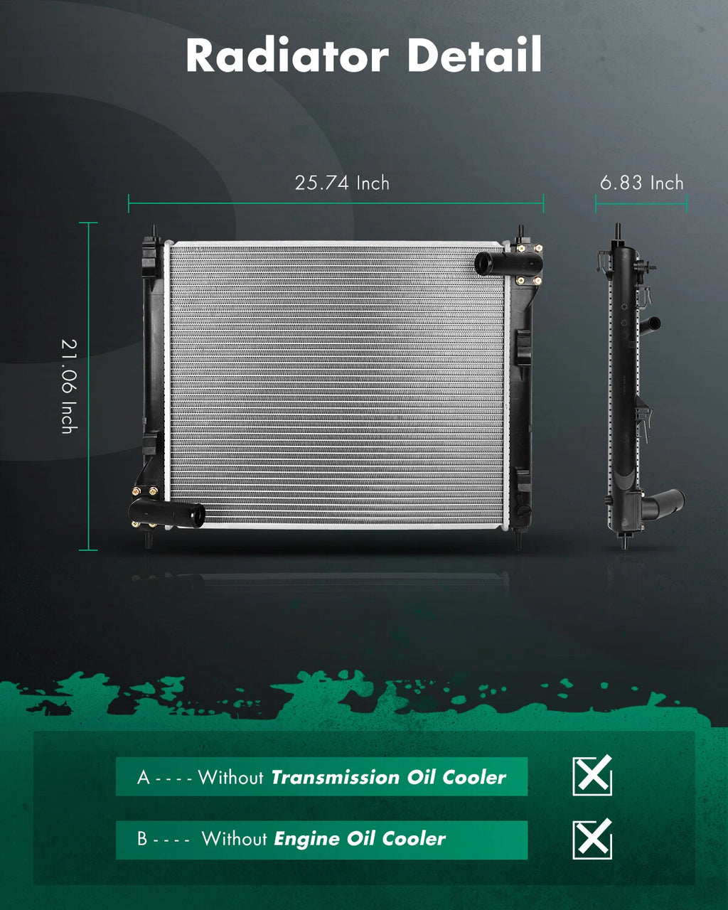Radiator 13264 for Nissan Juke (2011–2016) & Sentra (2017–2019)