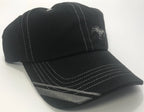 Licensed Ford Mustang Hat Cap Black Gray Pony Emblem for Ford Mustang (1965–2024)