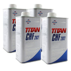 Set of 4 Fuchs TITAN CHF 202 Hydraulic Fluid 1L for Audi VW Porsche Volvo