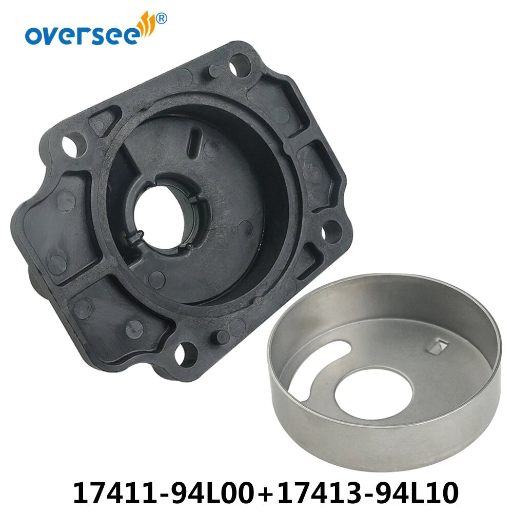 Water Pump Case & Sleeve Set for Suzuki Outboard DF25A DF30A (17411-94L00, 17413-94L10)