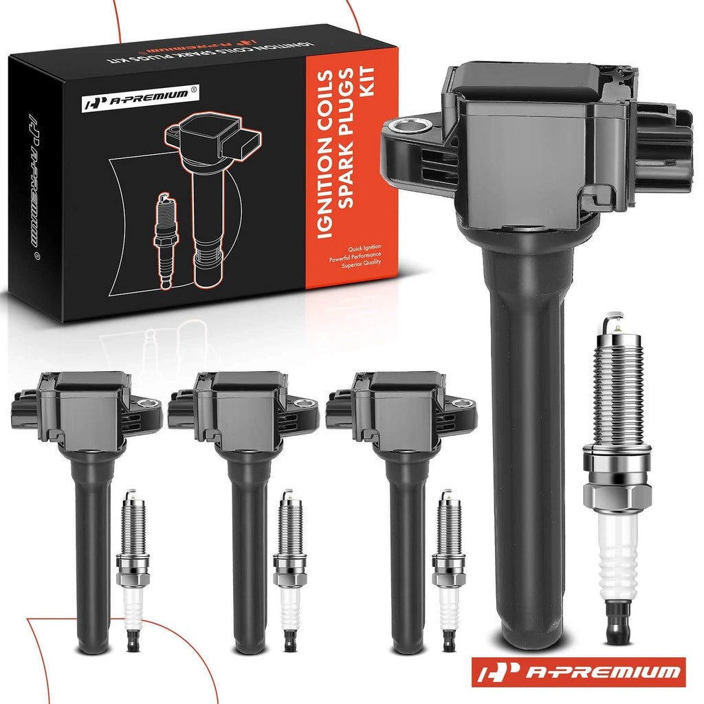 Set of 4 Ignition Coils & Iridium Spark Plugs for Mitsubishi Outlander