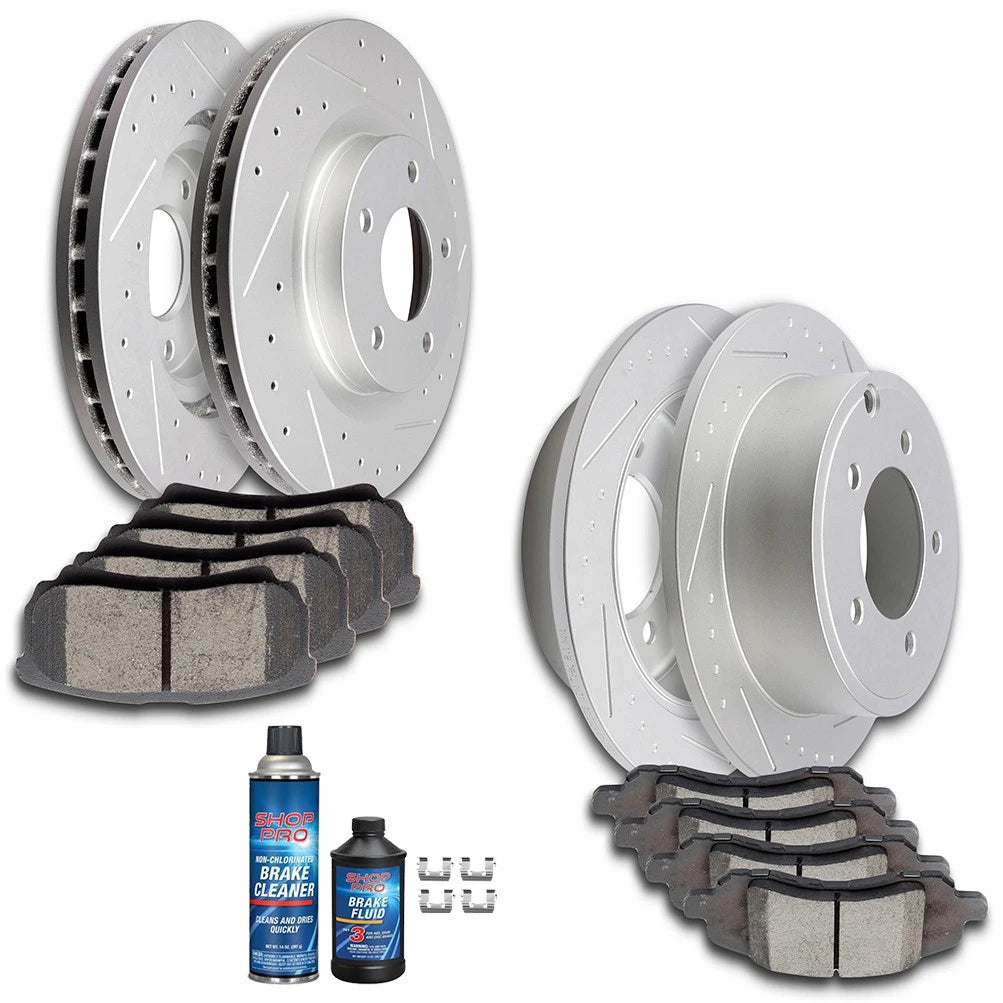 Set of 4 Brake Rotors and Ceramic Pads for Jeep Compass Patriot Dodge Avenger