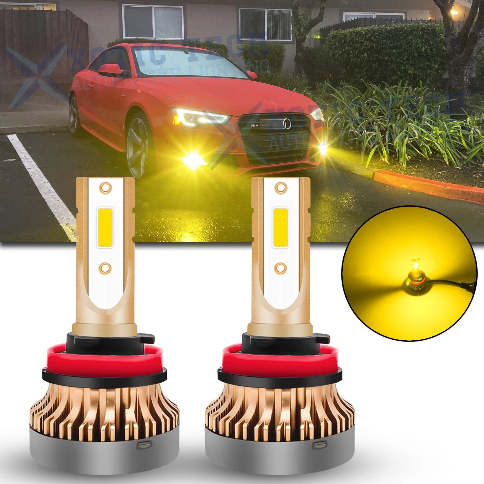 LED Fog Light Bulbs for Audi A3 A4 A5 A6 A8 TT Q5 S5 (2000–2025)