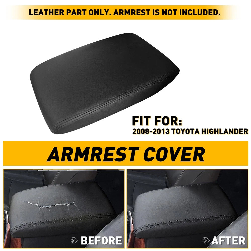 Center Console Lid Armrest Cover for Toyota Highlander (2008–2013)