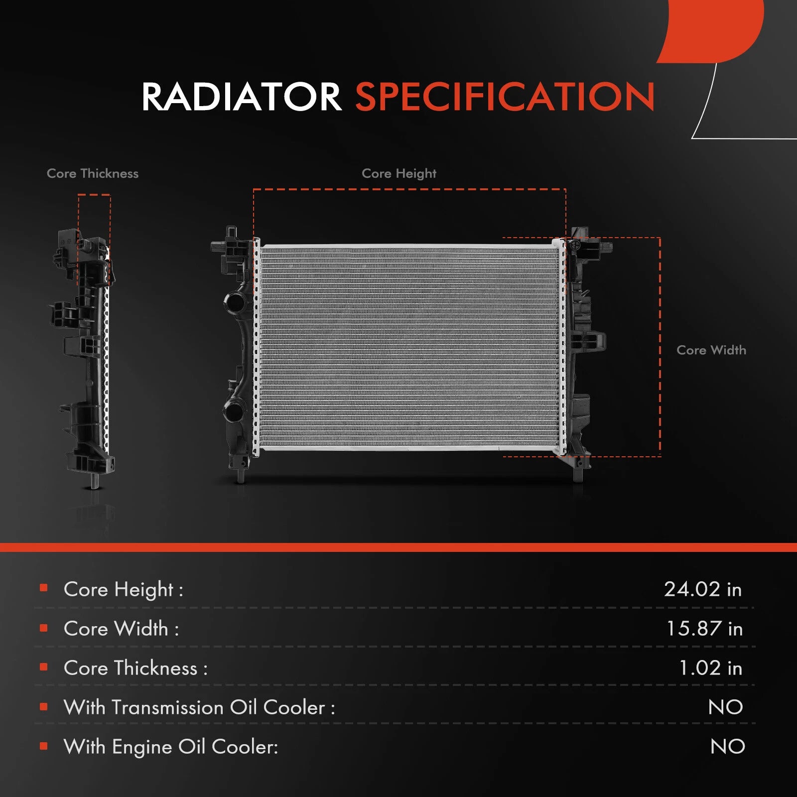 Aluminum Radiator for Jeep Compass (2017-2021)