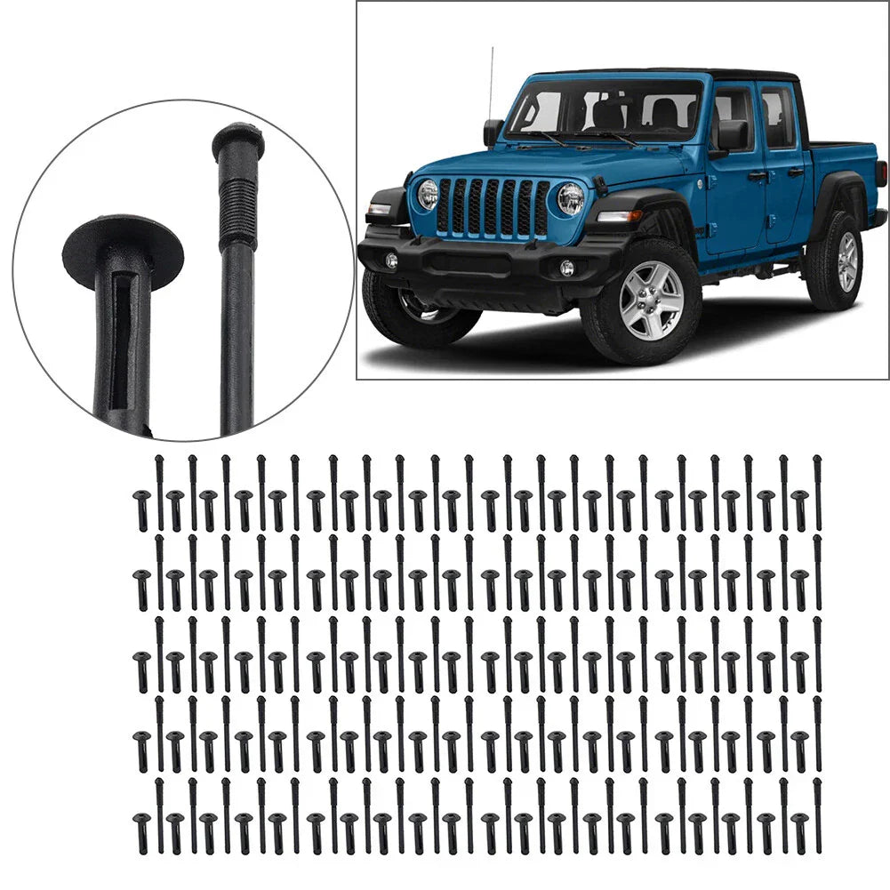 100Pc 1/4" Hole Flare Bumper Rivet Clips for Chrysler Jeep (2007-2018)
