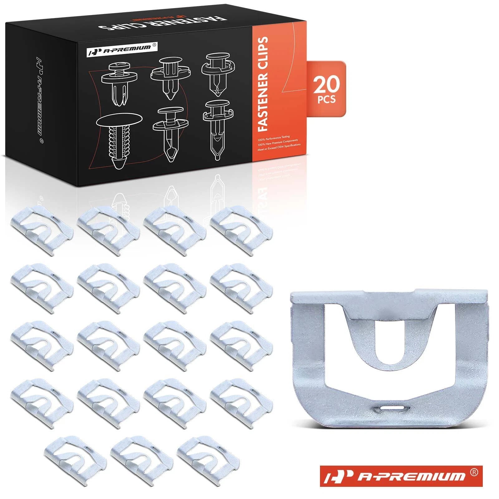 24mm Metal Window Reveal Moulding Clip Retainer for Chevy Buick (20Pcs) 