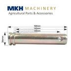 Top Link Pin 32mm x 125mm for Ford John Deere Massey Case Tractors