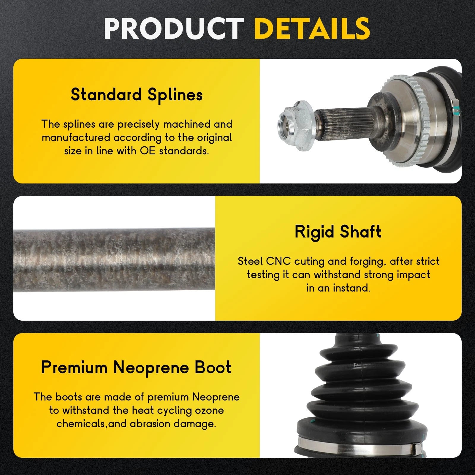 CV Axle Shaft Assembly for Ford Escape (2009–2012) Front Left Driver Side