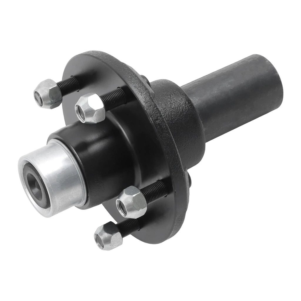 Set of 4 Spindle Trailer Hub Kit 5 on 5" Round (Pre-assembled, Pre-lubricated)
