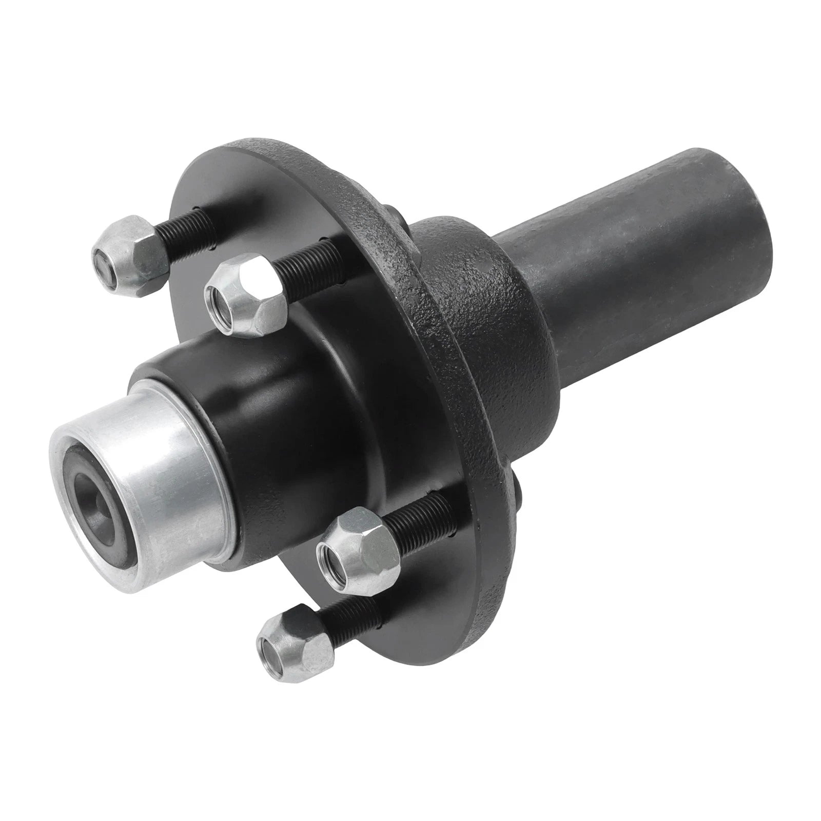 Set of 4 Spindle Trailer Hub Kit 5 on 5" Round (Pre-assembled, Pre-lubricated)