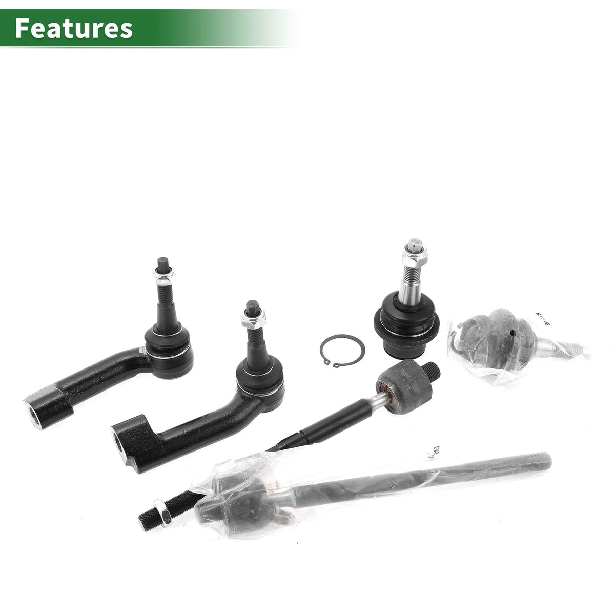 6 Pcs Front Suspension Kit Inner Outer Tie Rod Ends for Ford Expedition 