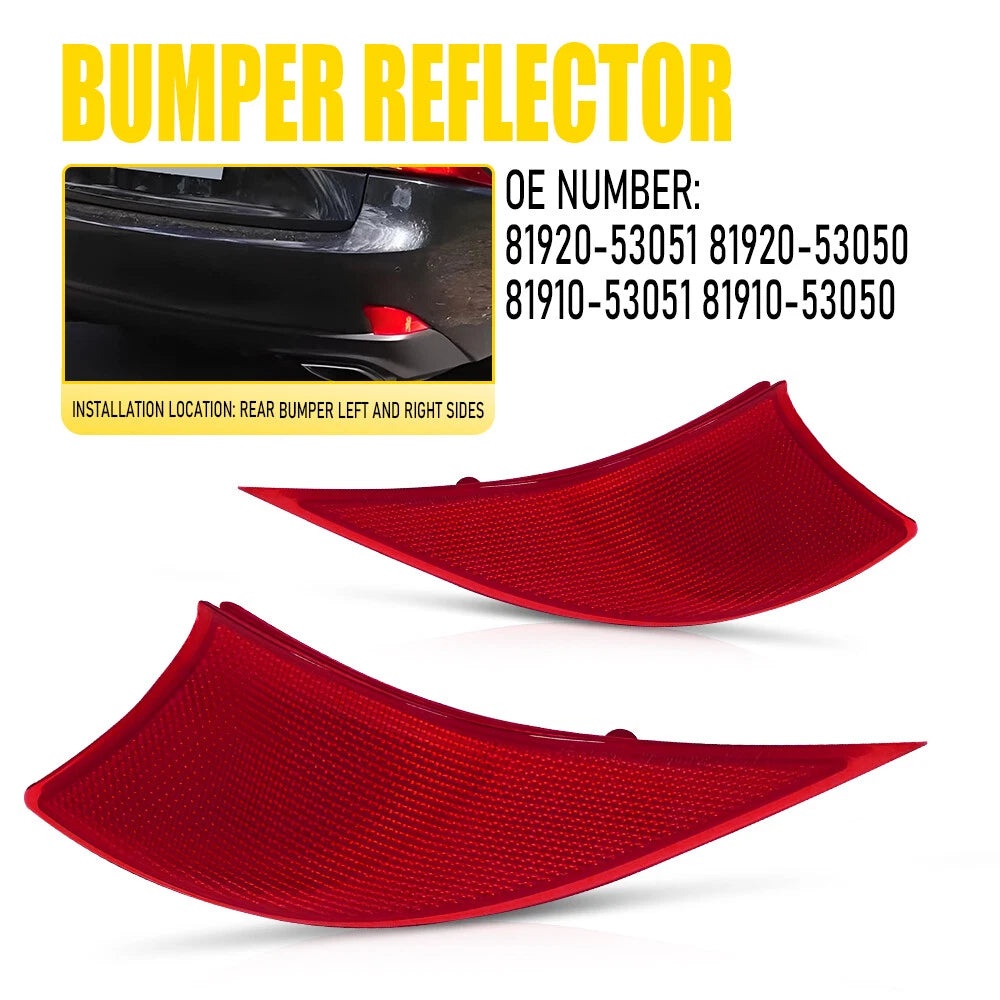 2X Rear Bumper Reflector Light Lamp LH RH for Lexus IS250 IS350 IS300 (2014–2020)