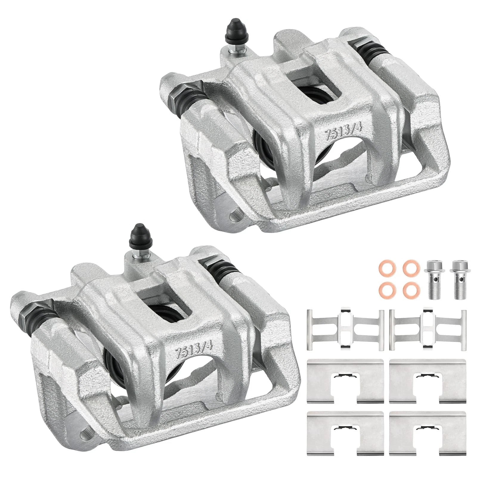 Set of 2 Rear Brake Calipers w/ Brackets for Acura TL (2007–2008) 19B2589