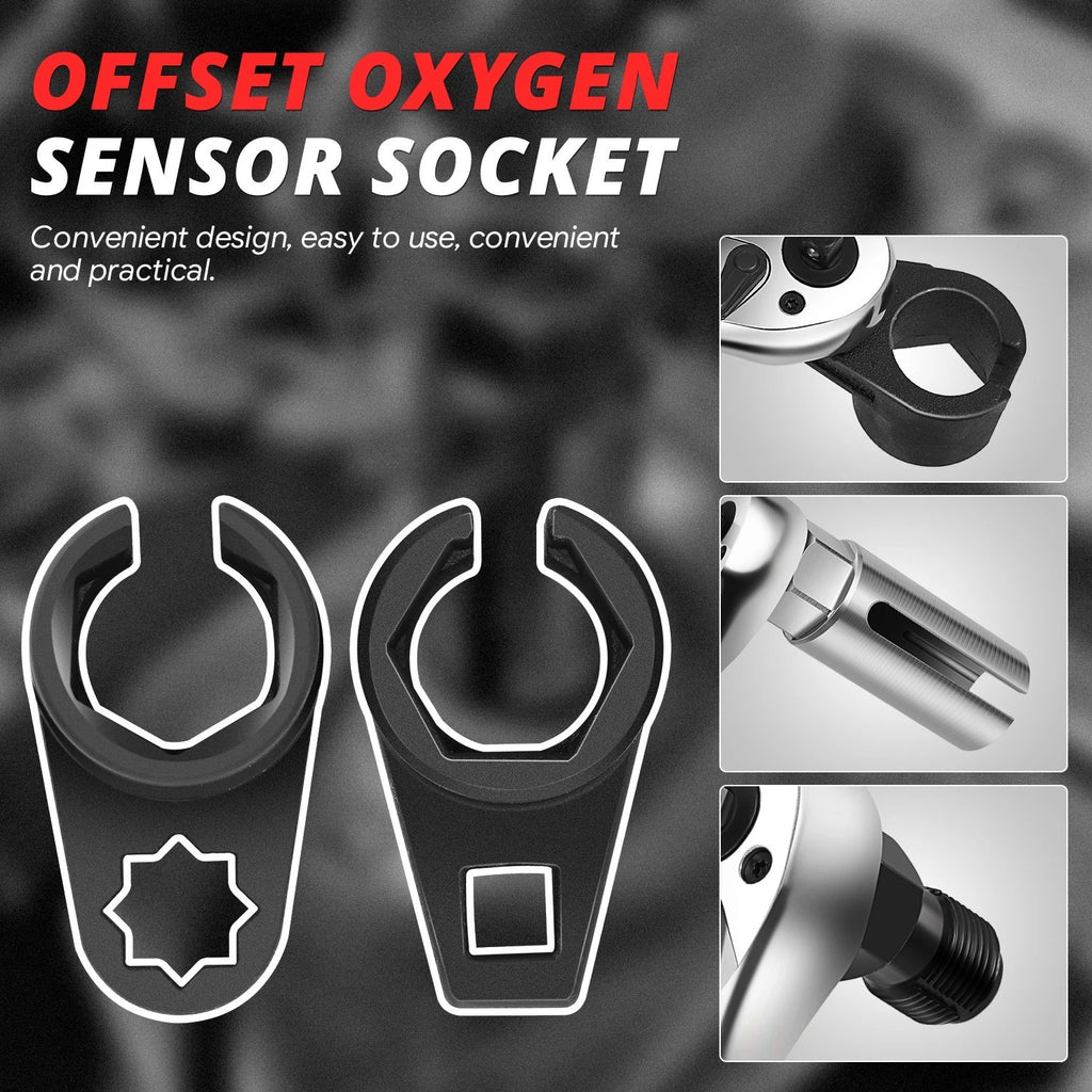 5-Pcs Oxygen Sensor Socket Removal Tool Set for Automotive (Universal)