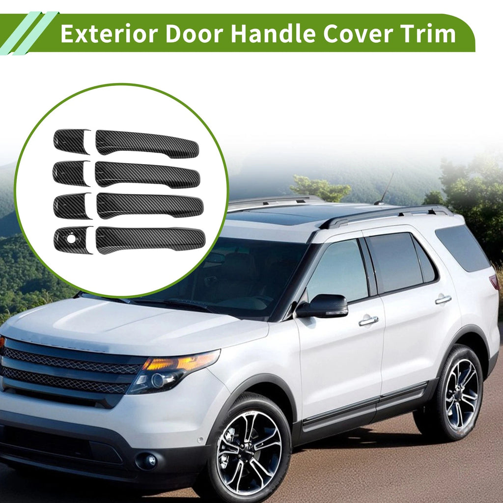 Set of 1 Exterior Door Handle Cover Trim for Ford Explorer (2011–2019) Carbon Fiber Black