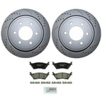 Rear Brake Kit 348mm Drilled Rotors & TRW Pro Ceramic Pads for Ford F-150 (2012–2019)