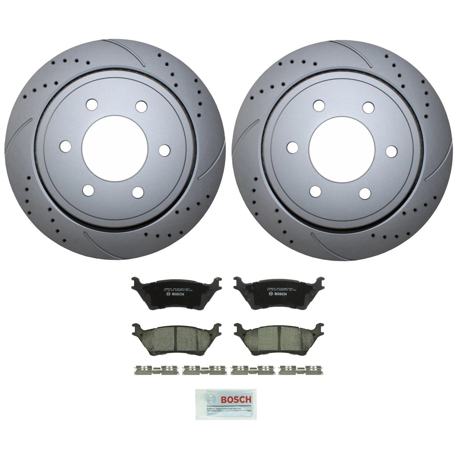 Rear Brake Kit 348mm Drilled Rotors & TRW Pro Ceramic Pads for Ford F-150 (2012–2019)