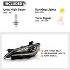 Set of 2 Halogen Headlights with LED DRL for Chrysler 200 (2015–2017)