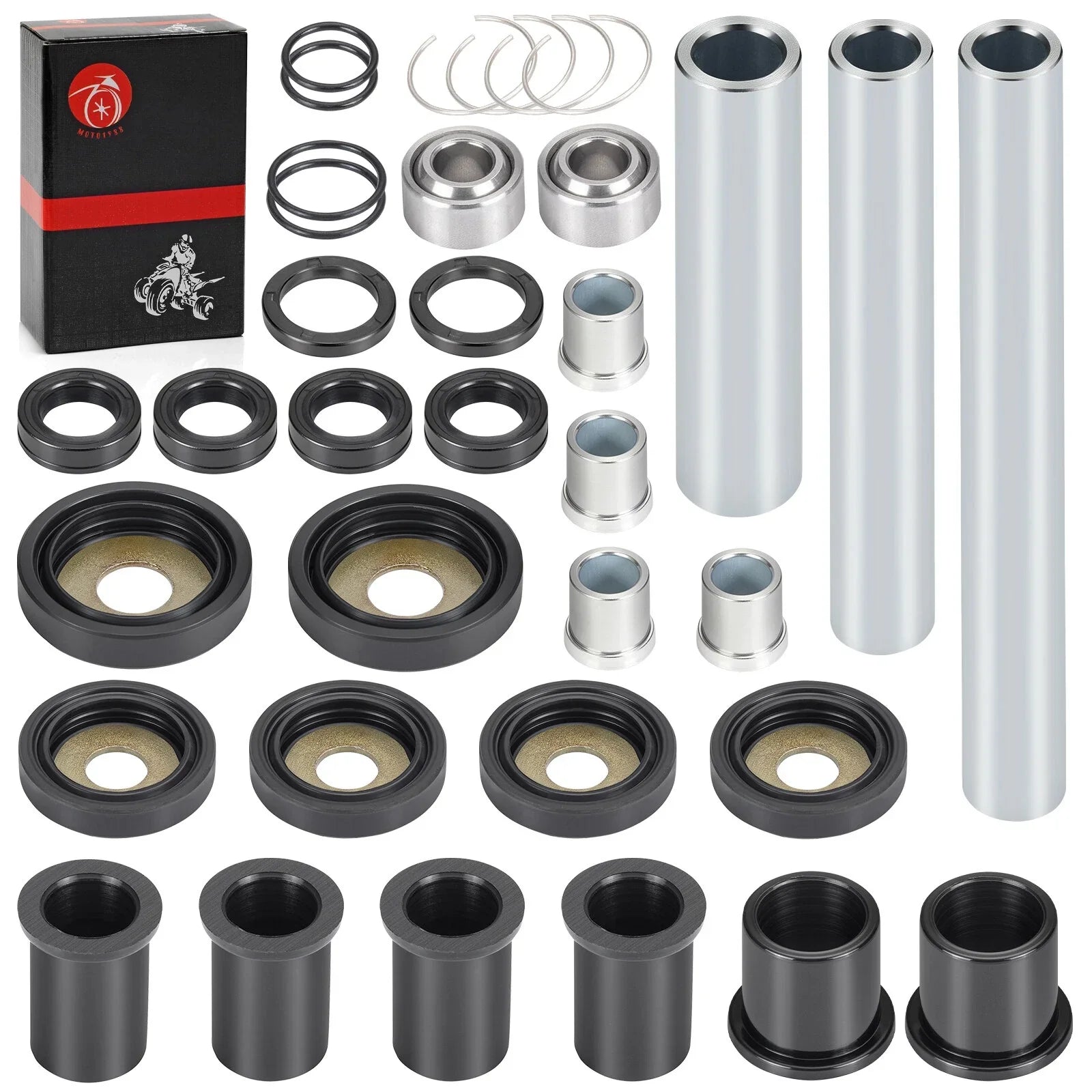 2 x Rear Upper & Lower A-Arm Bushing Shaft Kit for Honda Rincon (2003–2009)