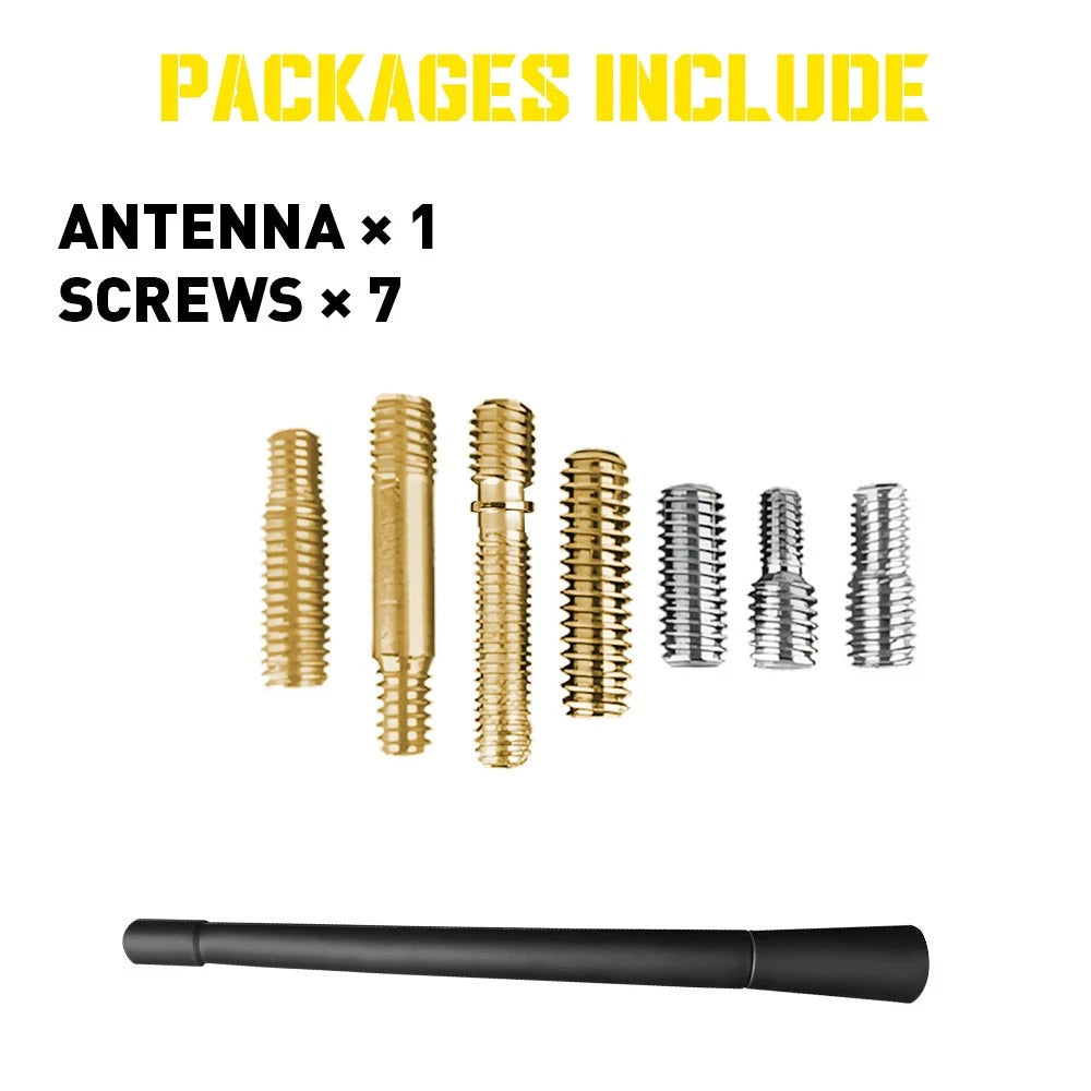 7" Short Black Antenna Mast for Chevy Silverado (2006-2025)