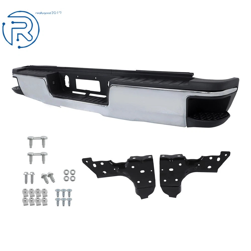 Chrome Rear Bumper for Silverado Sierra 2500 HD 3500 HD (2015–2019)