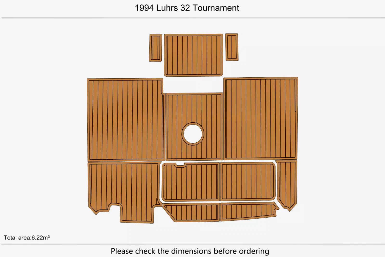 EVA Foam Faux Teak Deck Flooring for Luhrs 32 Tournament (1994)