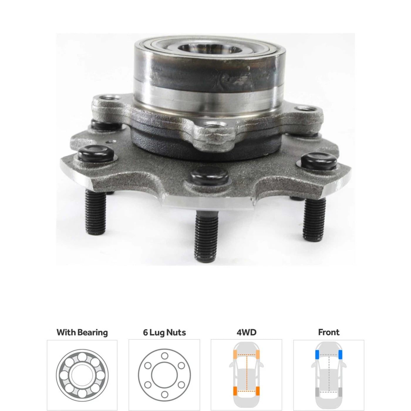 Set of 2 Wheel Hubs for Mitsubishi Montero (2001–2006) Front Left & Right