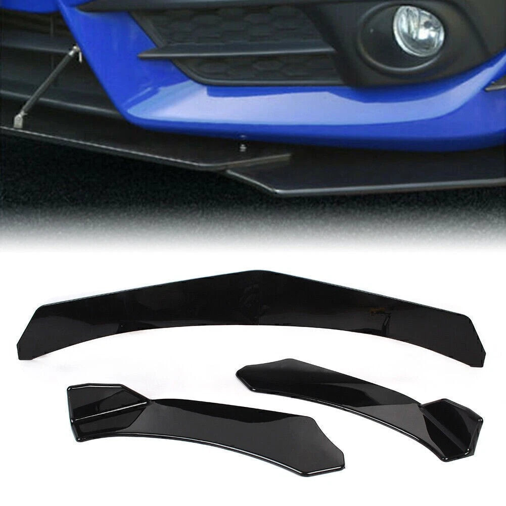 Front Bumper Lip Chin Spoiler Splitter for Universal Cars (Glossy Black)