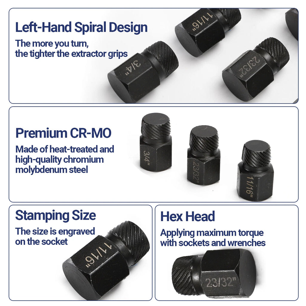 25-Piece Bolt Extractor Socket Set for Easy Out Screws (Universal)