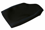 Leather Console Lid Armrest Cover for BMW F30 (2014–2018) Black Blue Stitch