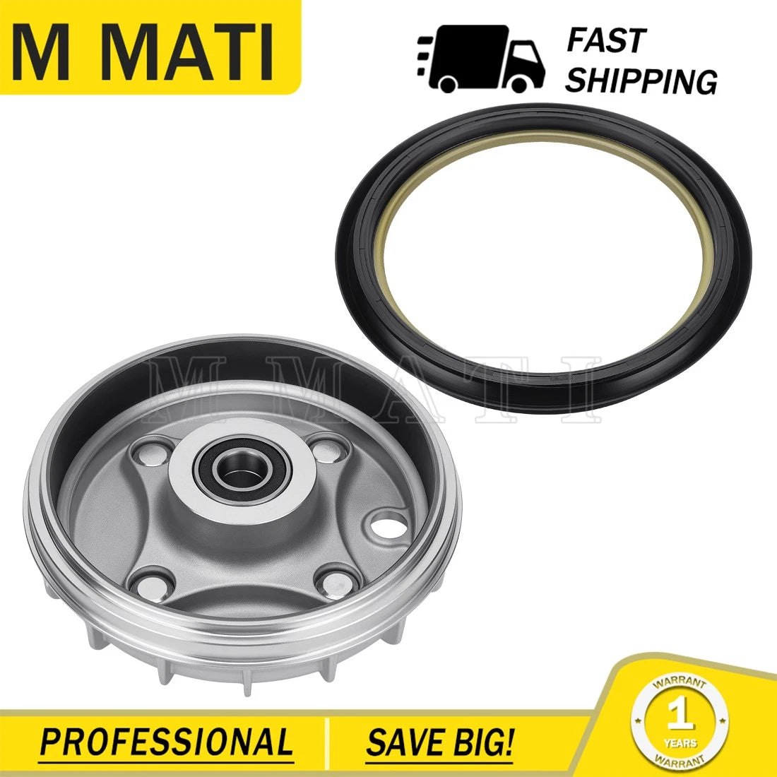 Front Brake Drum Hub w/Dust Seal for Honda Rancher 350 TRX350TE (2000–2006)