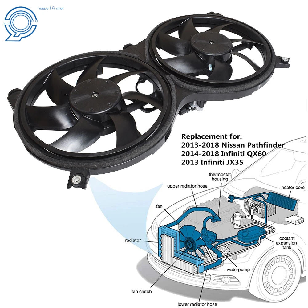 Radiator Condenser Cooling Fan for Nissan Pathfinder (2013–2018) 214813JA2E