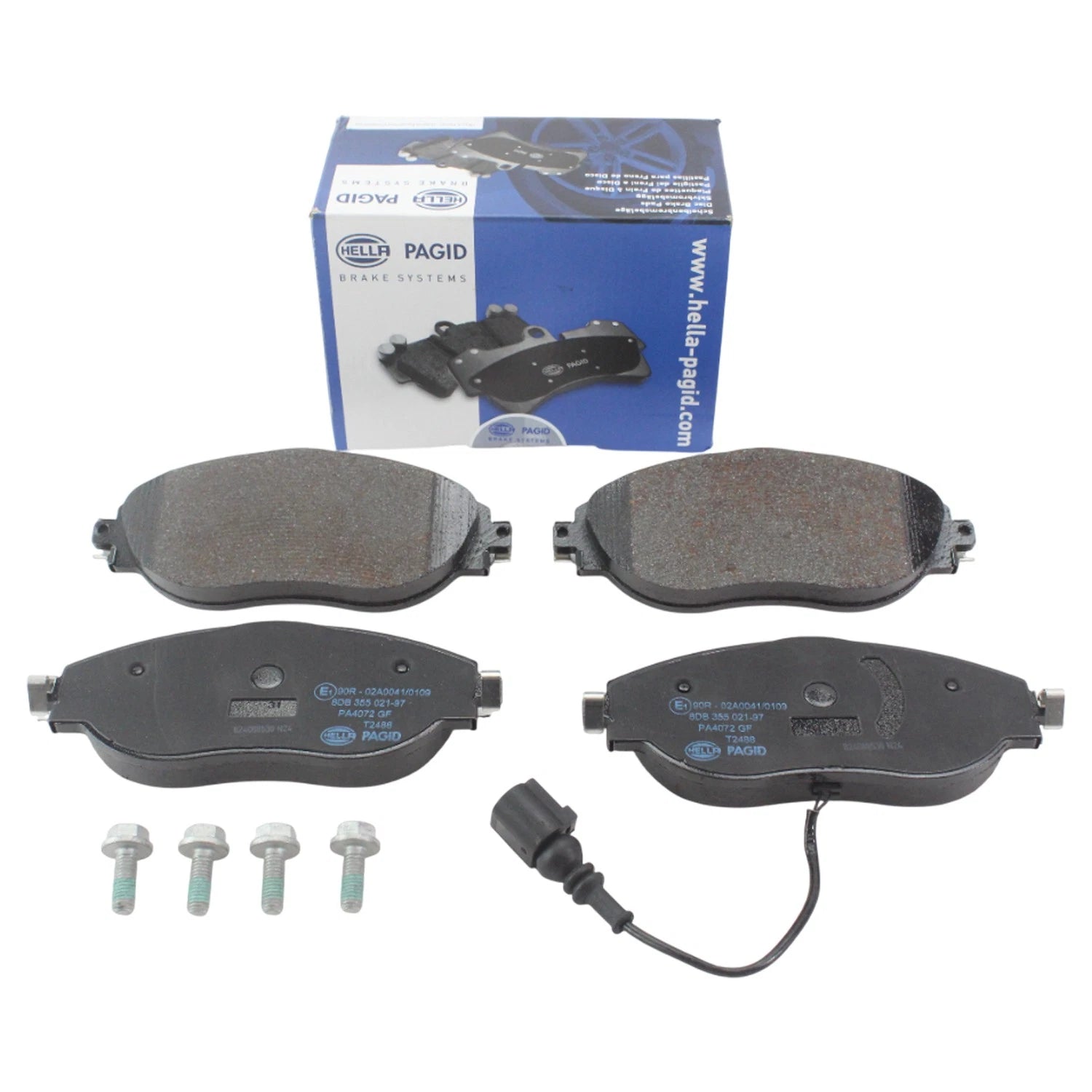 Set of 4 Hella Front Low-Met Brake Pads for Audi S3 VW CC Golf R GTI Jetta