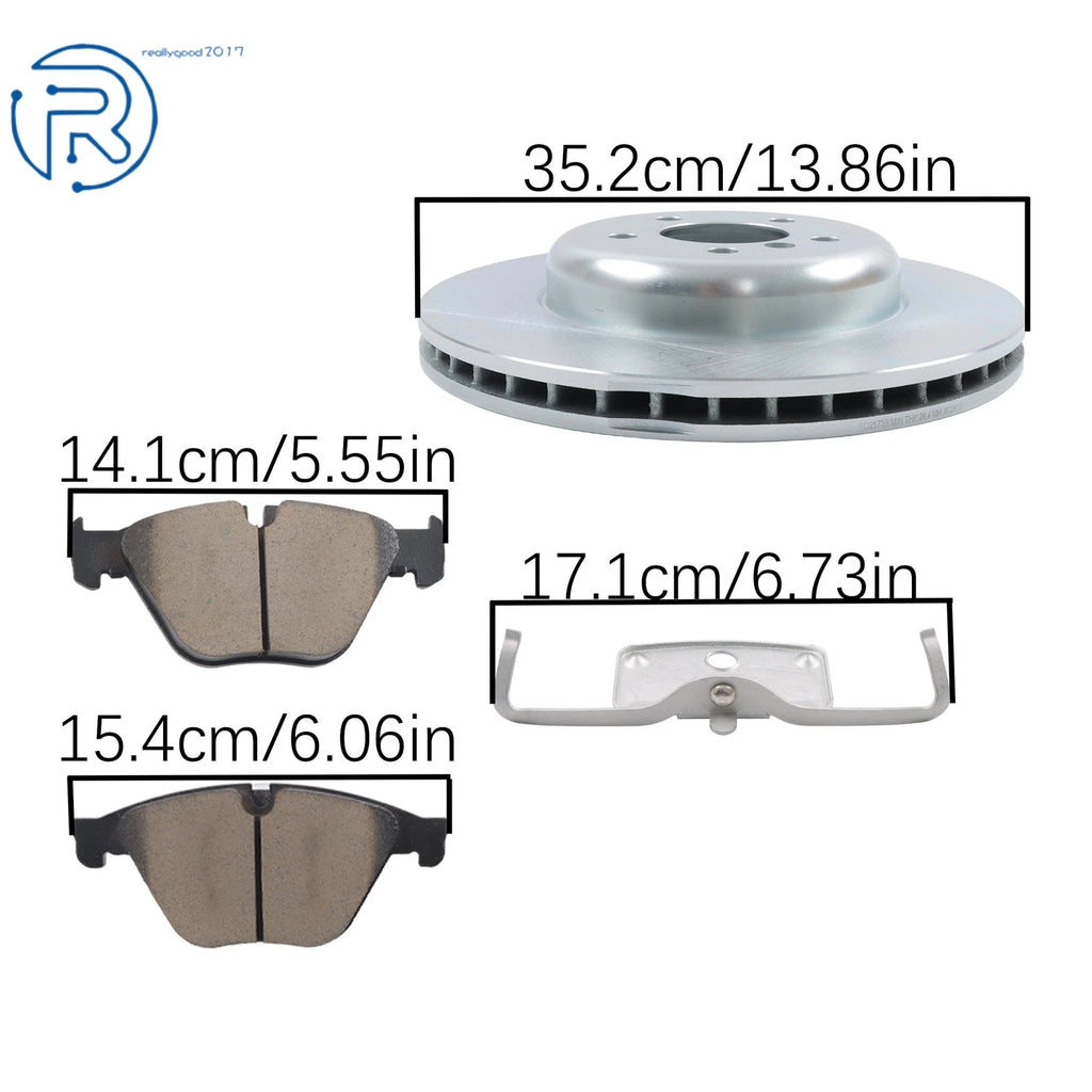 Set of 6 Disc Rotors & Ceramic Brake Pads for BMW 640i xDrive (2014–2018)