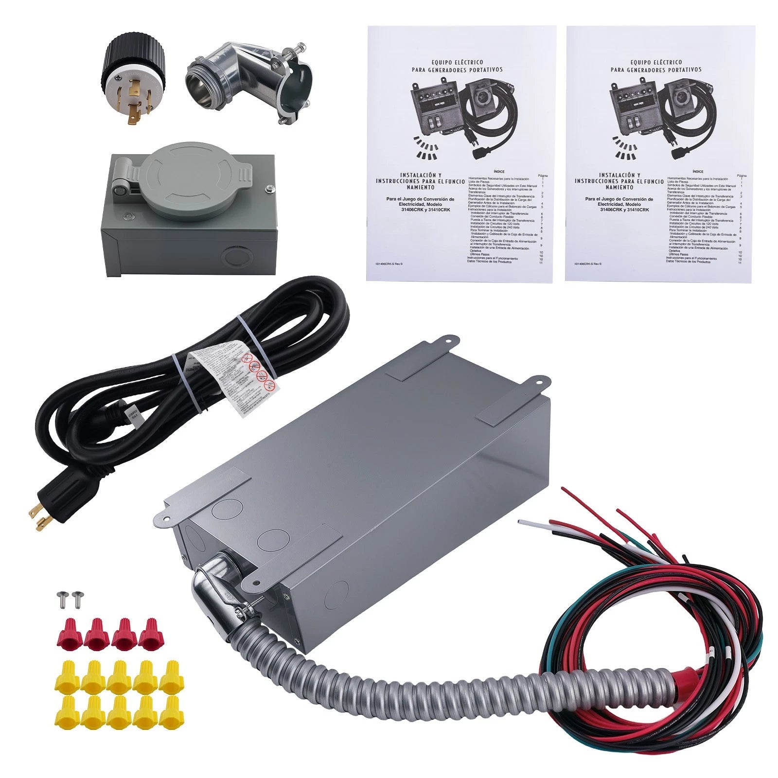 30A Manual Transfer Switch for L14-30 Plug (7500W, Steel Enclosure)