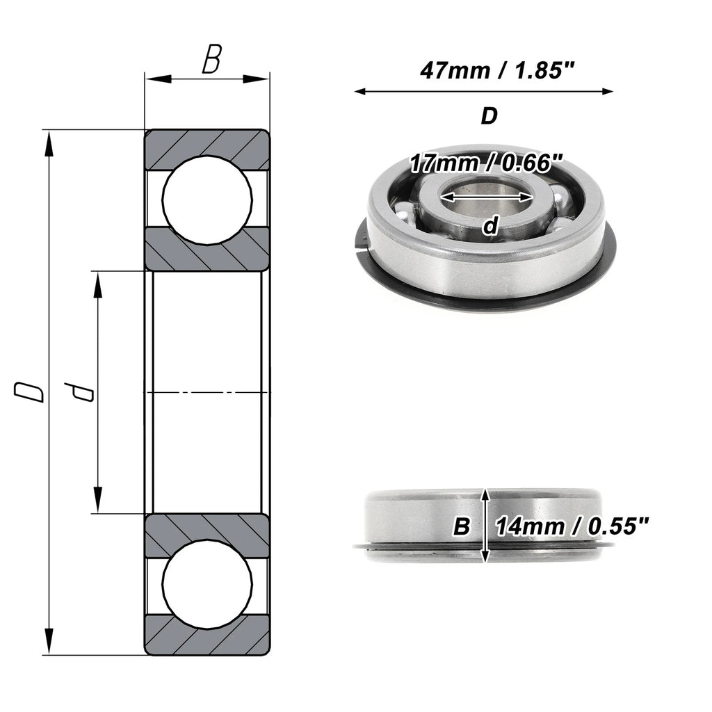 6303NR Deep Groove Ball Bearing for Scooter Skateboard Wheel (17x47x14mm)