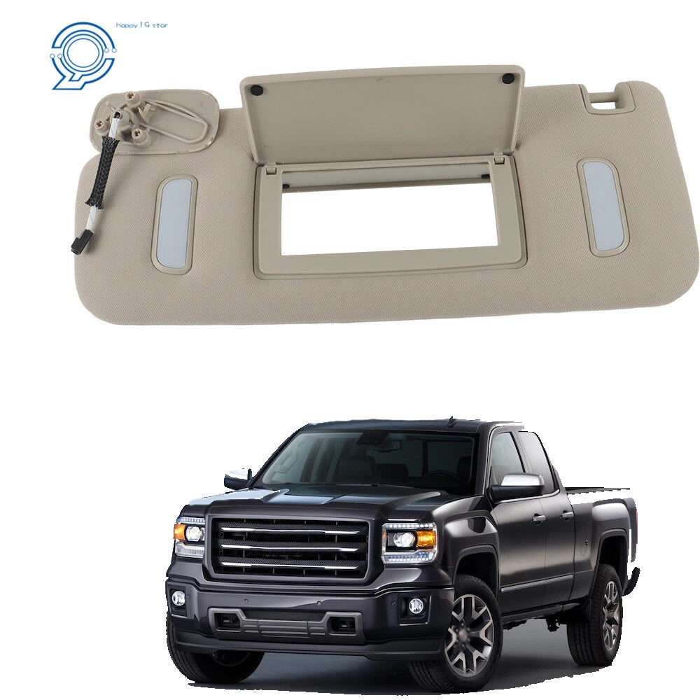 Driver Left Side Sun Visor for Silverado Sierra Tahoe Yukon (2007–2014) Gray