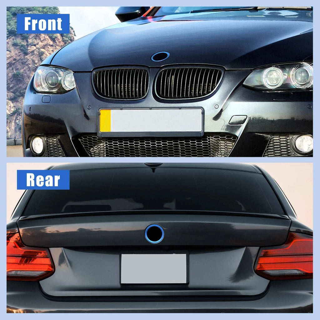 2pcs Emblem Ring Cover Trim for BMW 3 Series  Blue