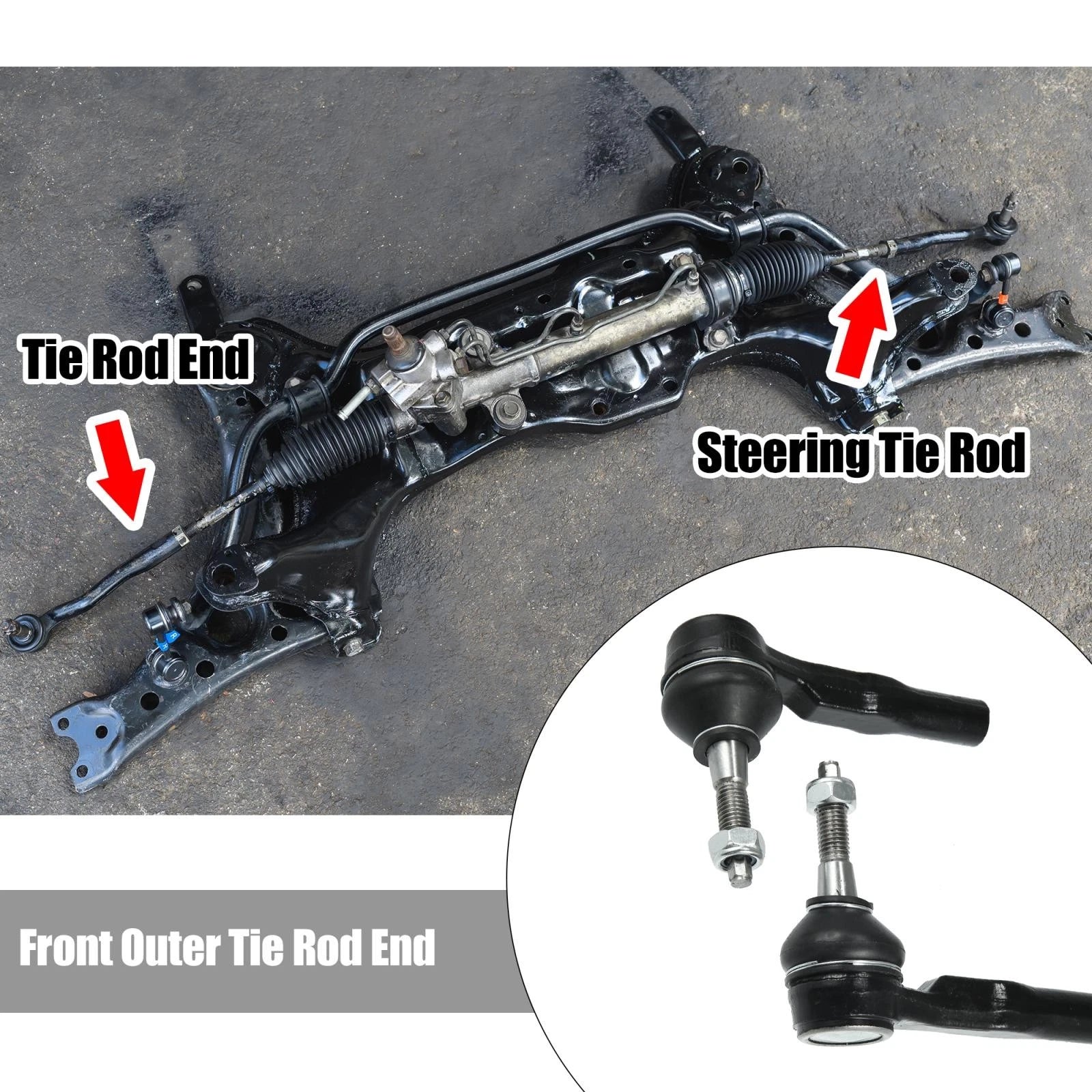 2pcs Outer Tie Rod ES800640 for GMC Terrain (2010–2017) & Chevrolet Equinox (2010–2017)