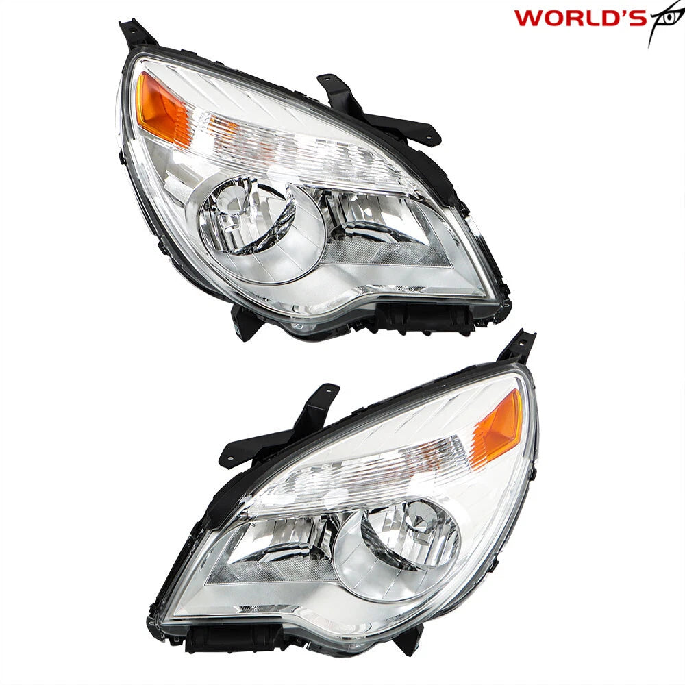 Set of 2 Halogen Headlights for Chevy Equinox (2010–2015) Chrome